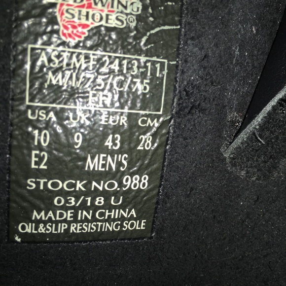 Redwing Steel Toe Black Engineer Boots 10 E2 - Picture 9 of 11